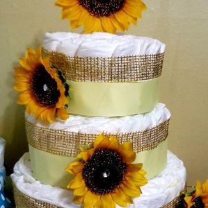 Beautiful three tier  diaper cake
